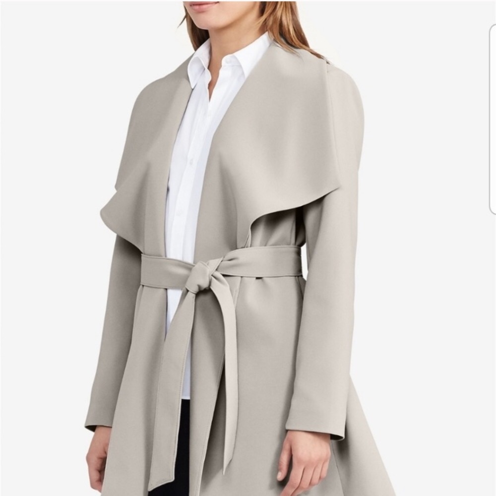 Lauren Ralph Lauren Belted Wrap Coat in Cork